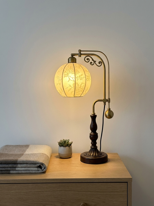 Dalfa Lantern arm table lamp in a real home — camera