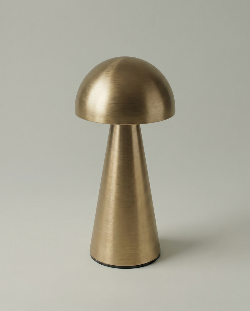 Copper Dome compact metal dome lamp, touch dimmer, USB-C cordless — off, studio shot | Dalfa CH/FR
