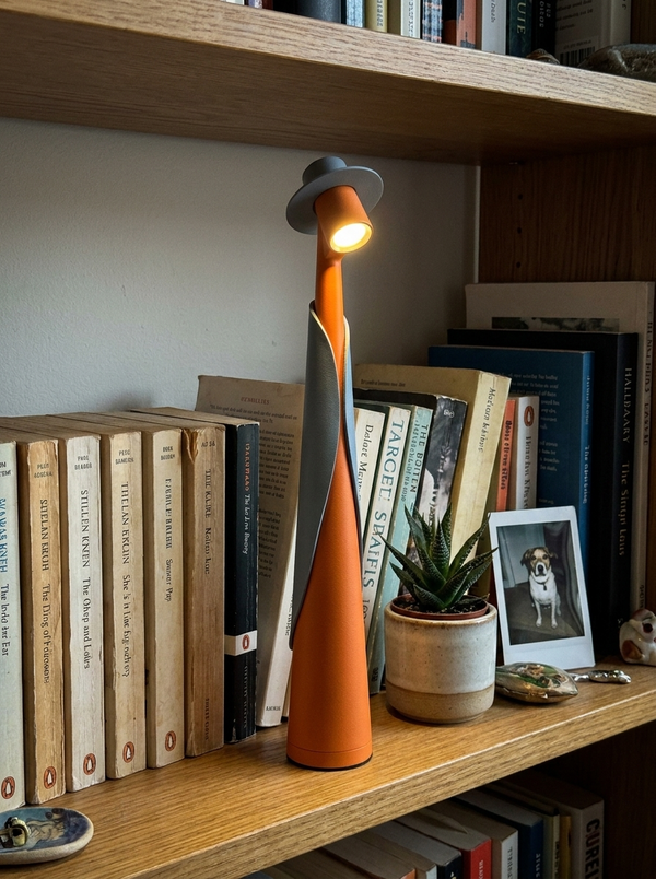 Dalfa Sculptural figure table lamp in a real home — libreria
