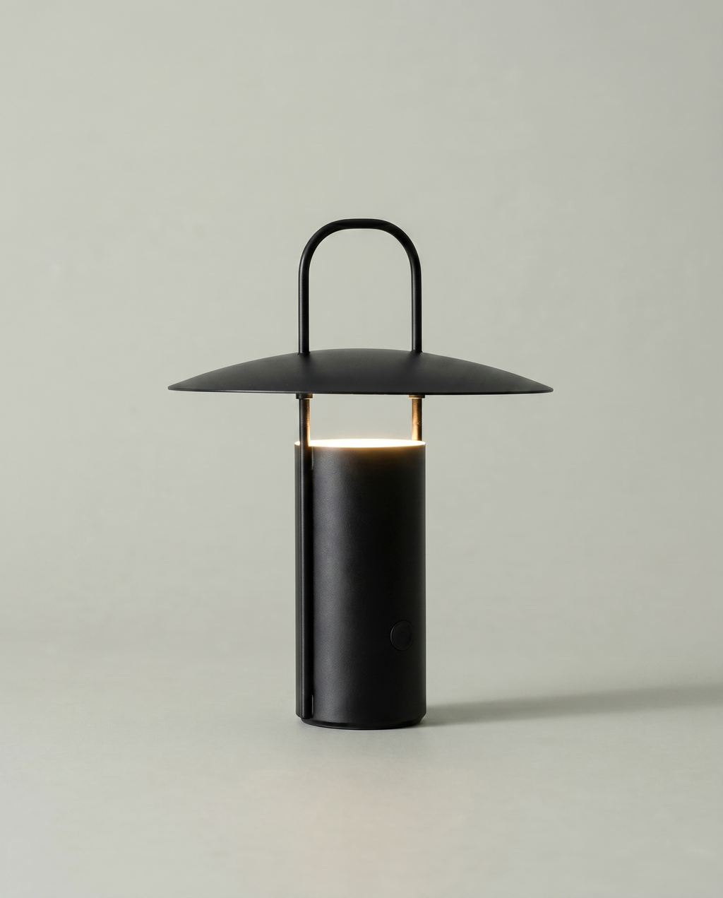 Cylinder Lantern portable cylinder lamp with arch handle, USB-C cordless — lit hero shot | Dalfa CH/FR