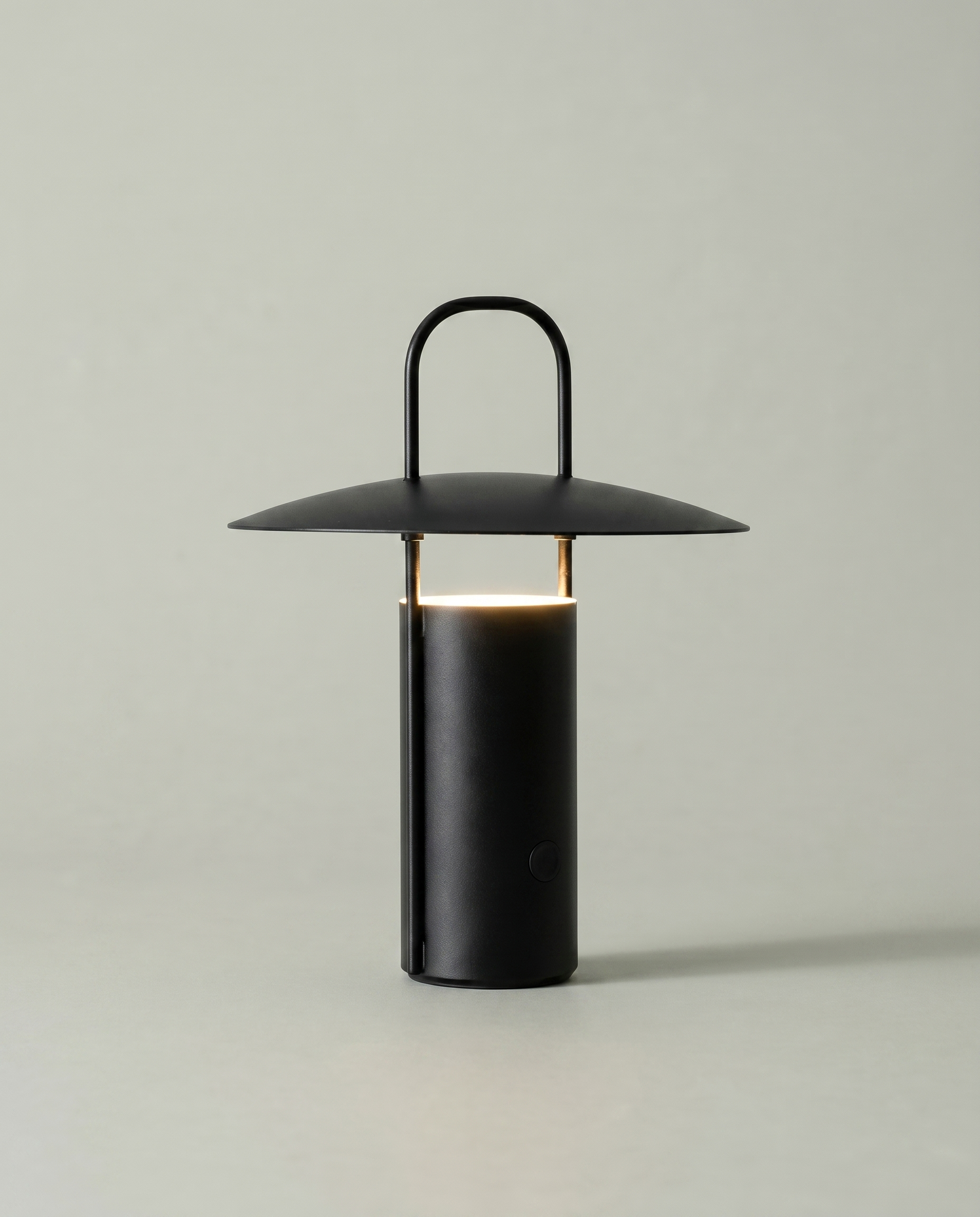 Cylinder Lantern portable cylinder lamp with arch handle, USB-C cordless — lit hero shot | Dalfa CH/FR