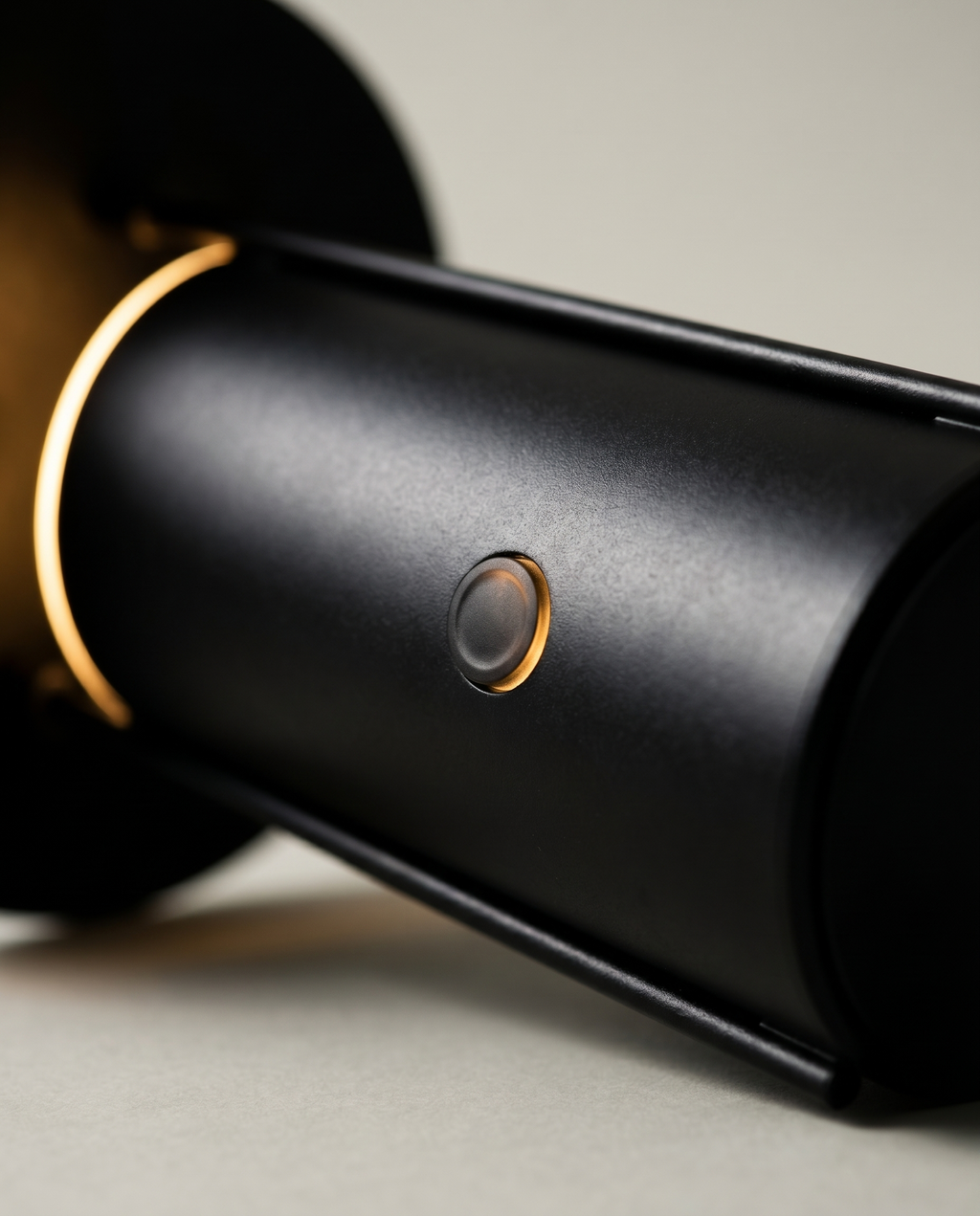 Cylinder Lantern portable cylinder lamp with arch handle, USB-C cordless — side button and light slit detail | Dalfa CH/FR
