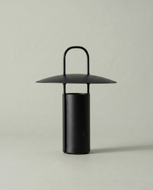 Cylinder Lantern portable cylinder lamp with arch handle, USB-C cordless — off, studio shot | Dalfa CH/FR
