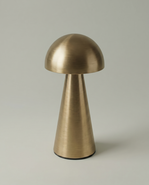Copper Dome compact metal dome lamp, touch dimmer, USB-C cordless — off, studio shot | Dalfa CH/FR